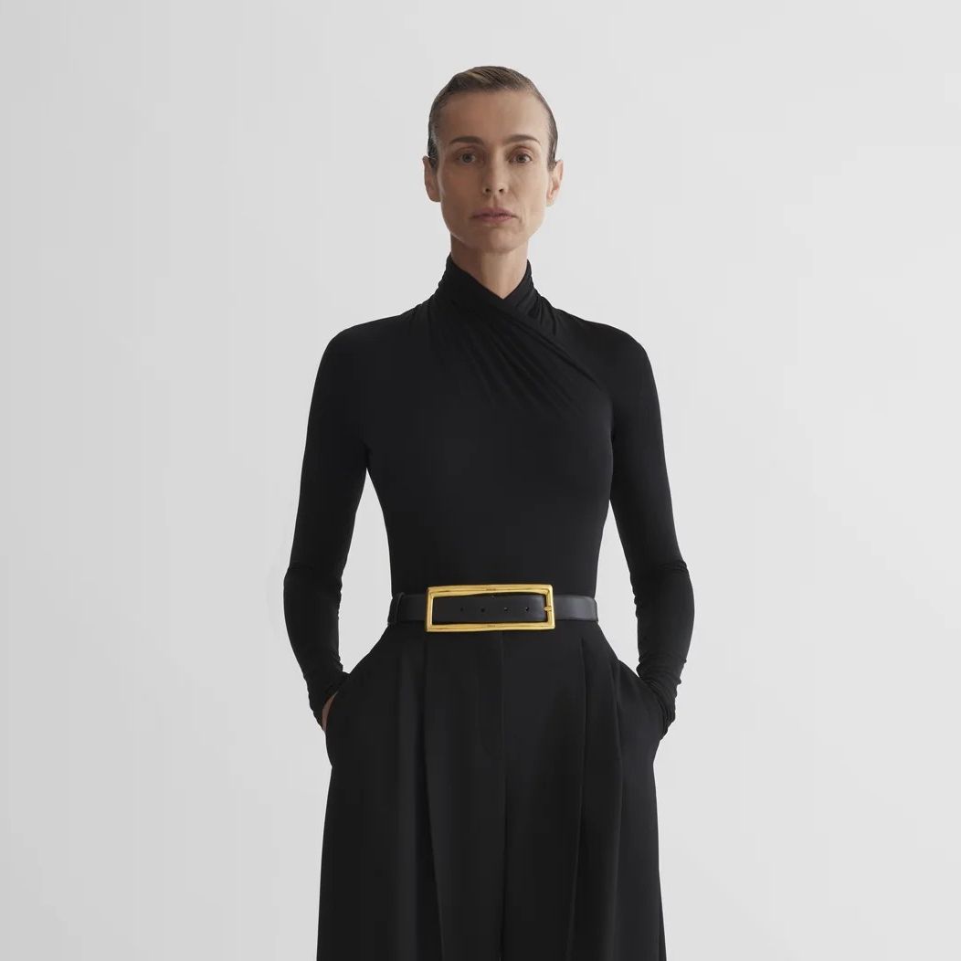 black scarf bodysuit