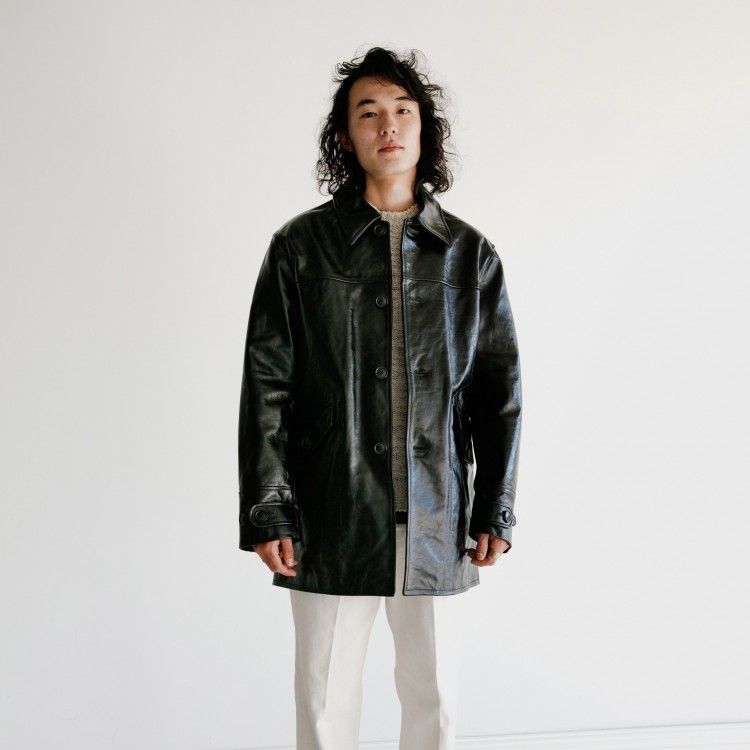 Buta Coat Black Leather