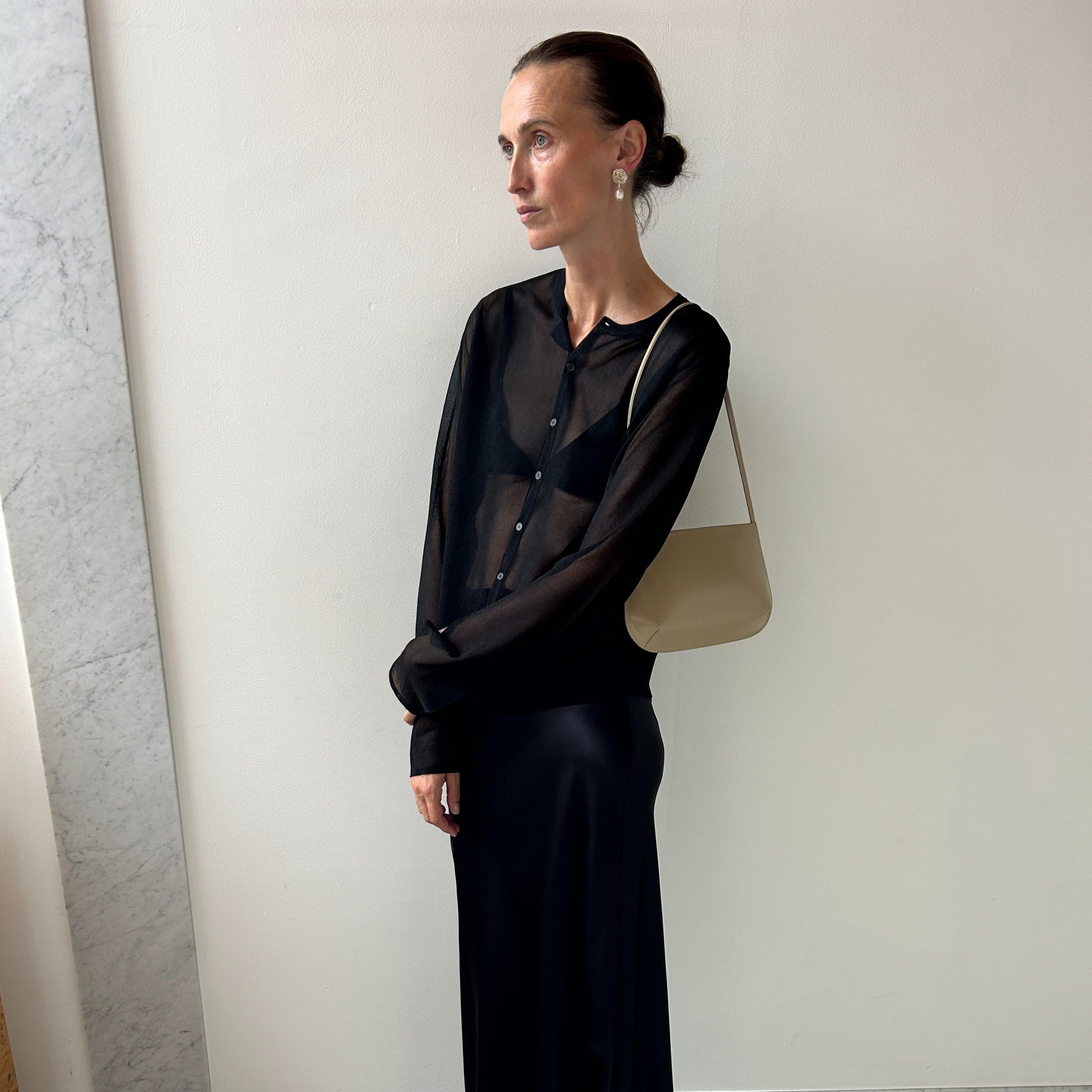 Sheer Silk Knit Cardigan