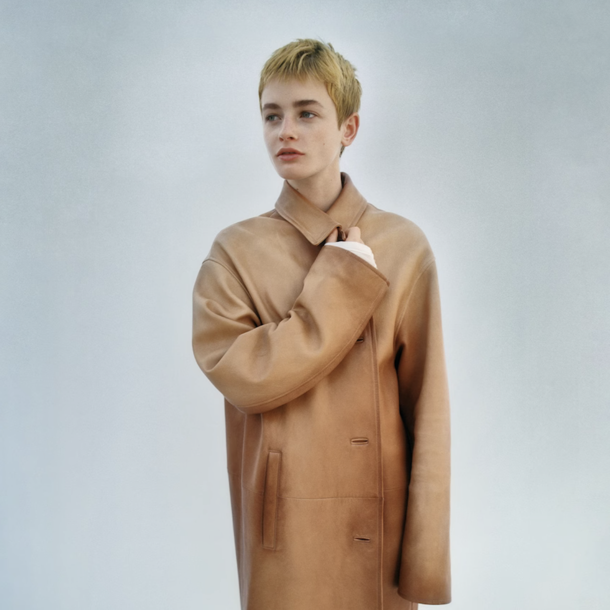 Manteau en cuir nappa