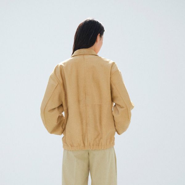 CALF HAIR ZIP BLOUSON