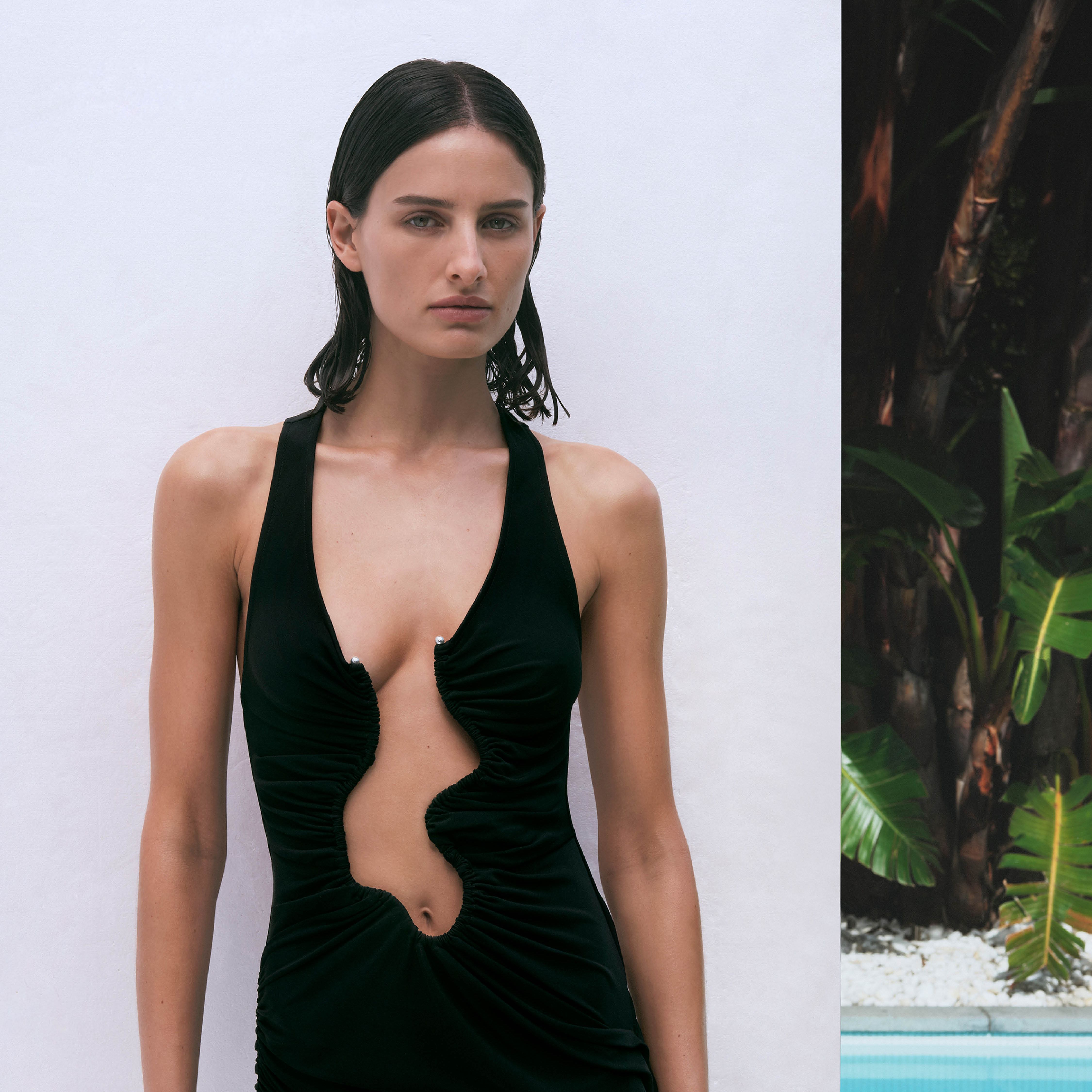 SALACIA RUCHED MINI DRESS