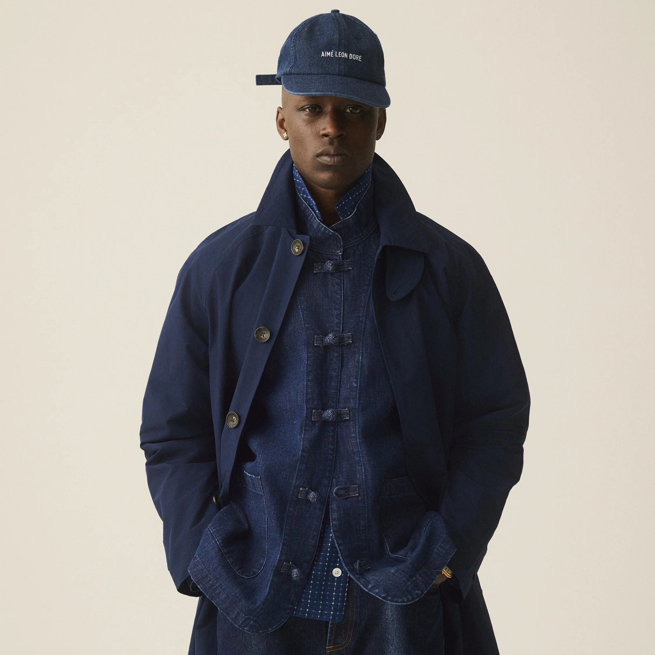 Denim Collarband Jacket