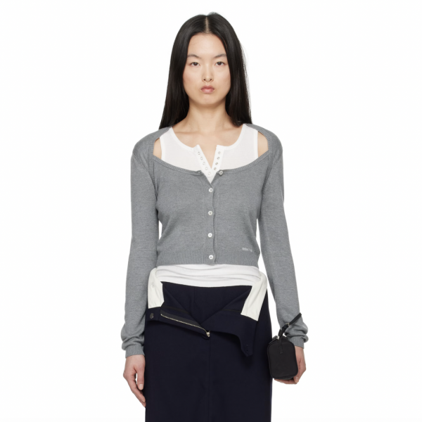 Cardigan gris en tricot