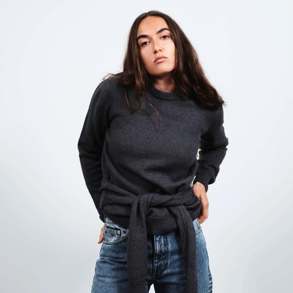 sleeve-tie waisted jumper 