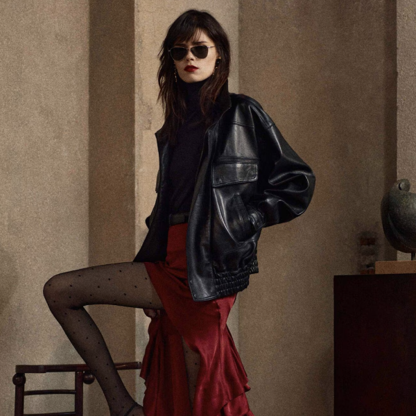 BOMBER EN CUIR D’AGNEAU