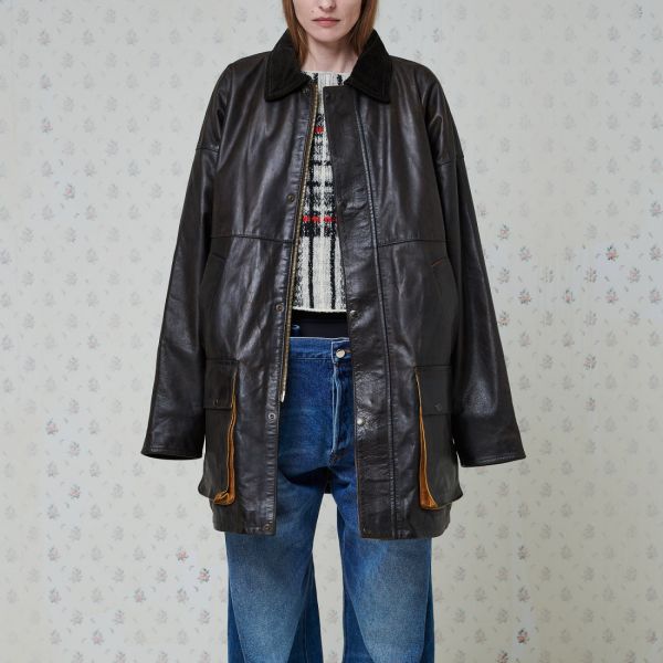 VESTE CIRÉE EN CUIR