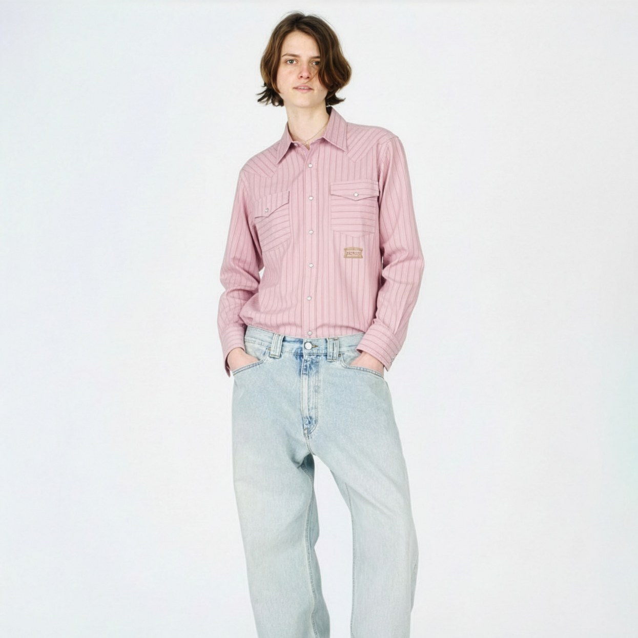 poplin stripe western shirt