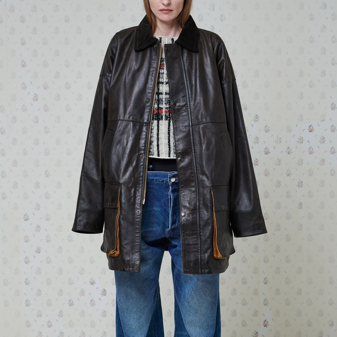 VESTE CIRÉE EN CUIR