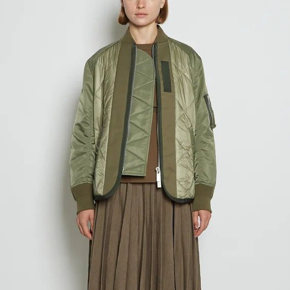 Nylon Twill Mix Quilted Blouson