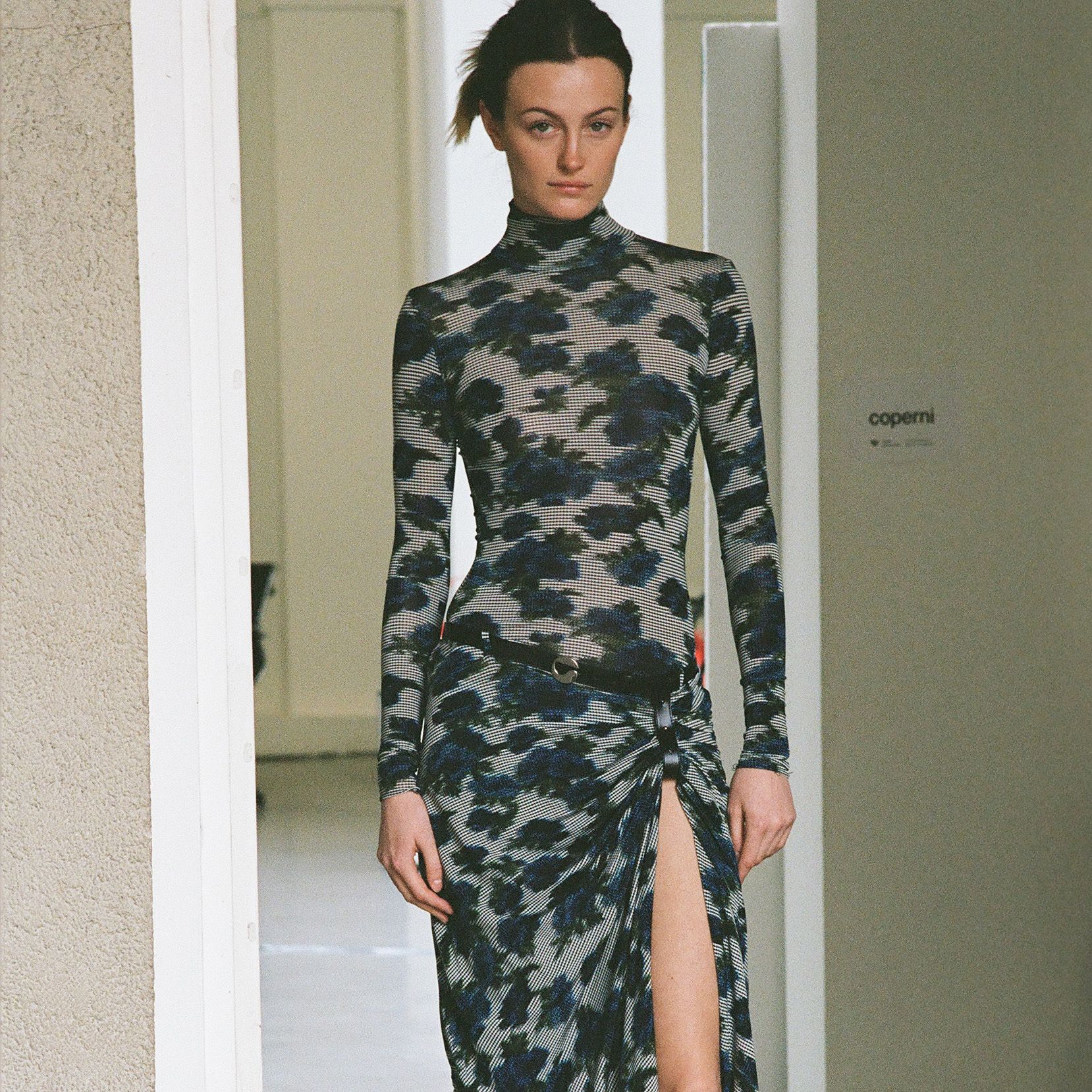 Suspended Ascii Midi Dress