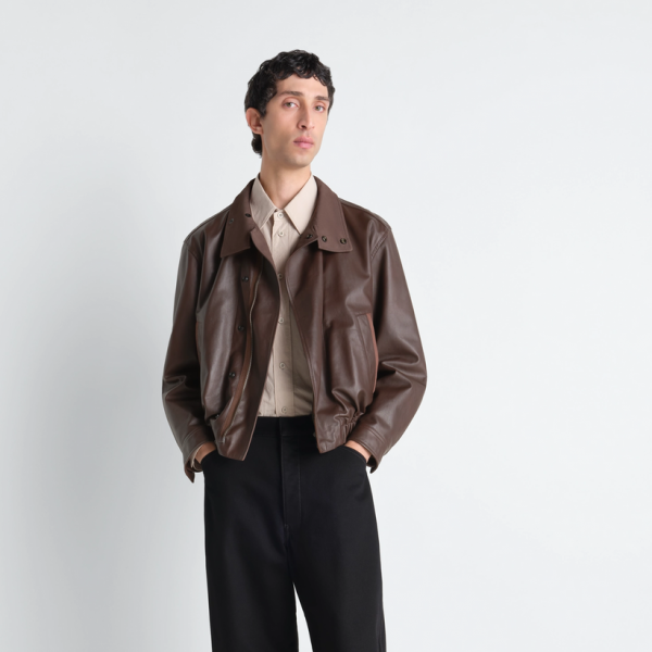 BLOUSON EN CUIR PAPIER