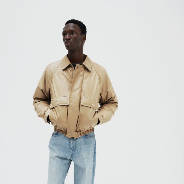 LEATHER DOWN BLOUSON