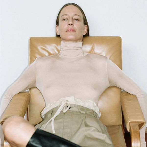 Justaucorps beige à col roulé